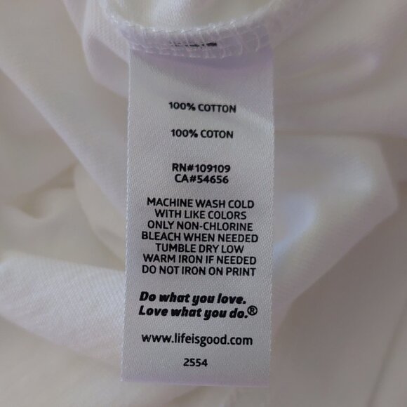 Life Is Good "Take It Easy" White Crusher Tee Men's Med & Large - Picture 11 of 11
